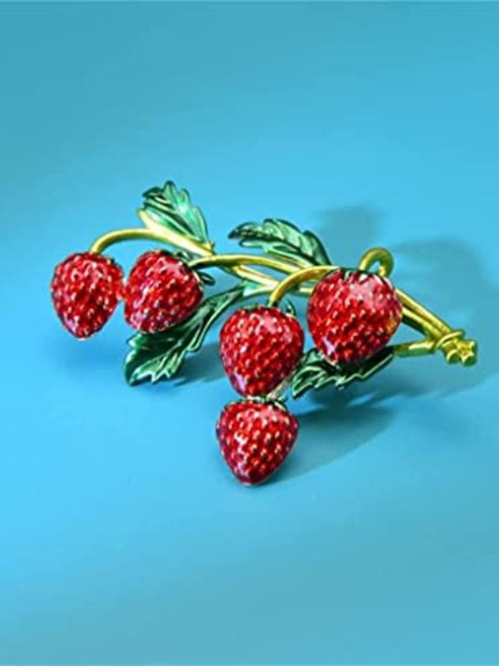 New‎ - Strawberry Enamel Brooch For Women Red Strawberry Pin Brooch